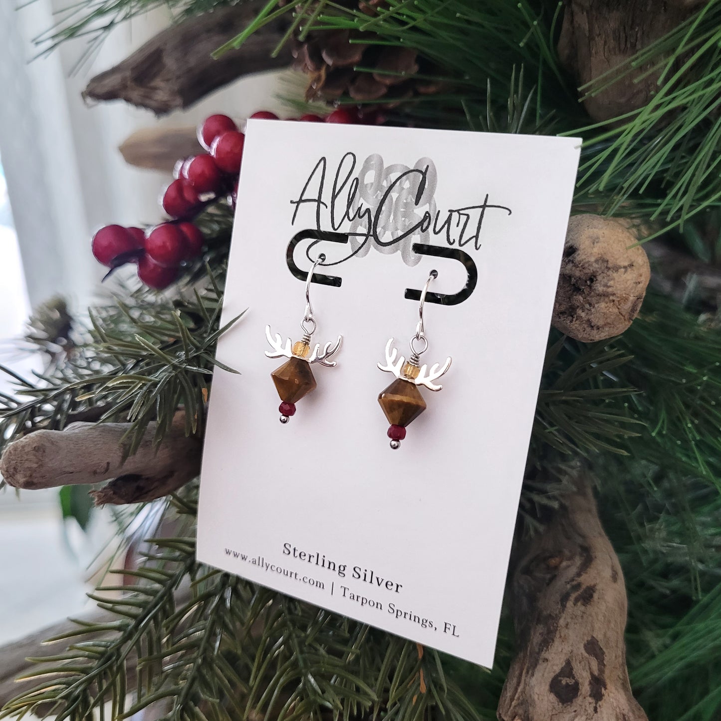 Sterling Silver Reindeer Earrings