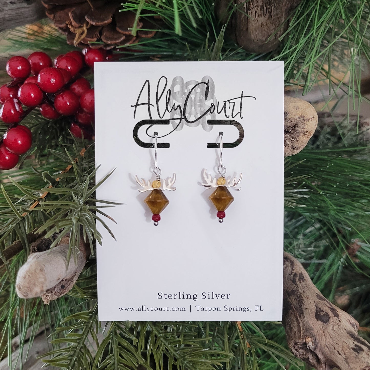 Sterling Silver Reindeer Earrings