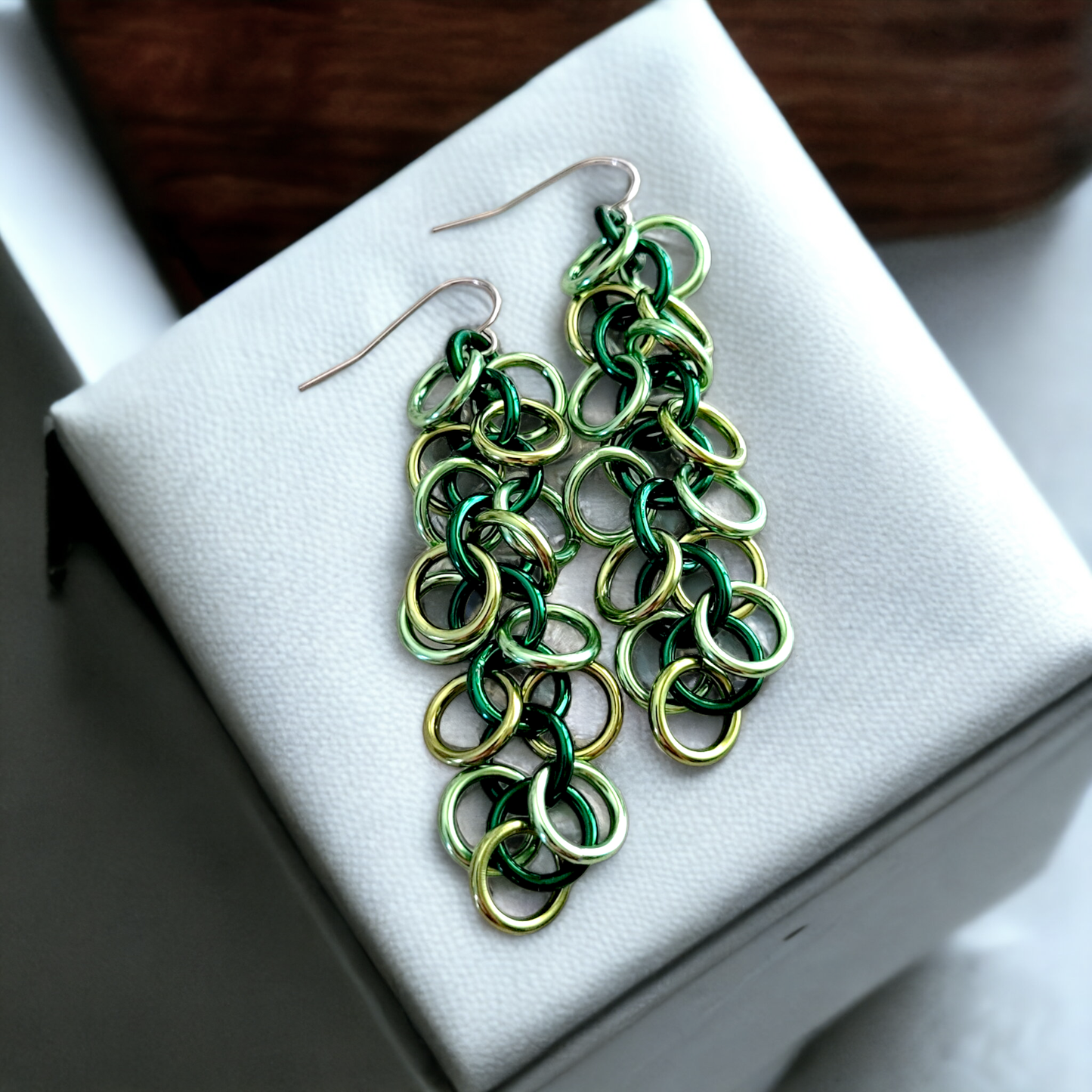 Shaggy Loop Earrings - Greens