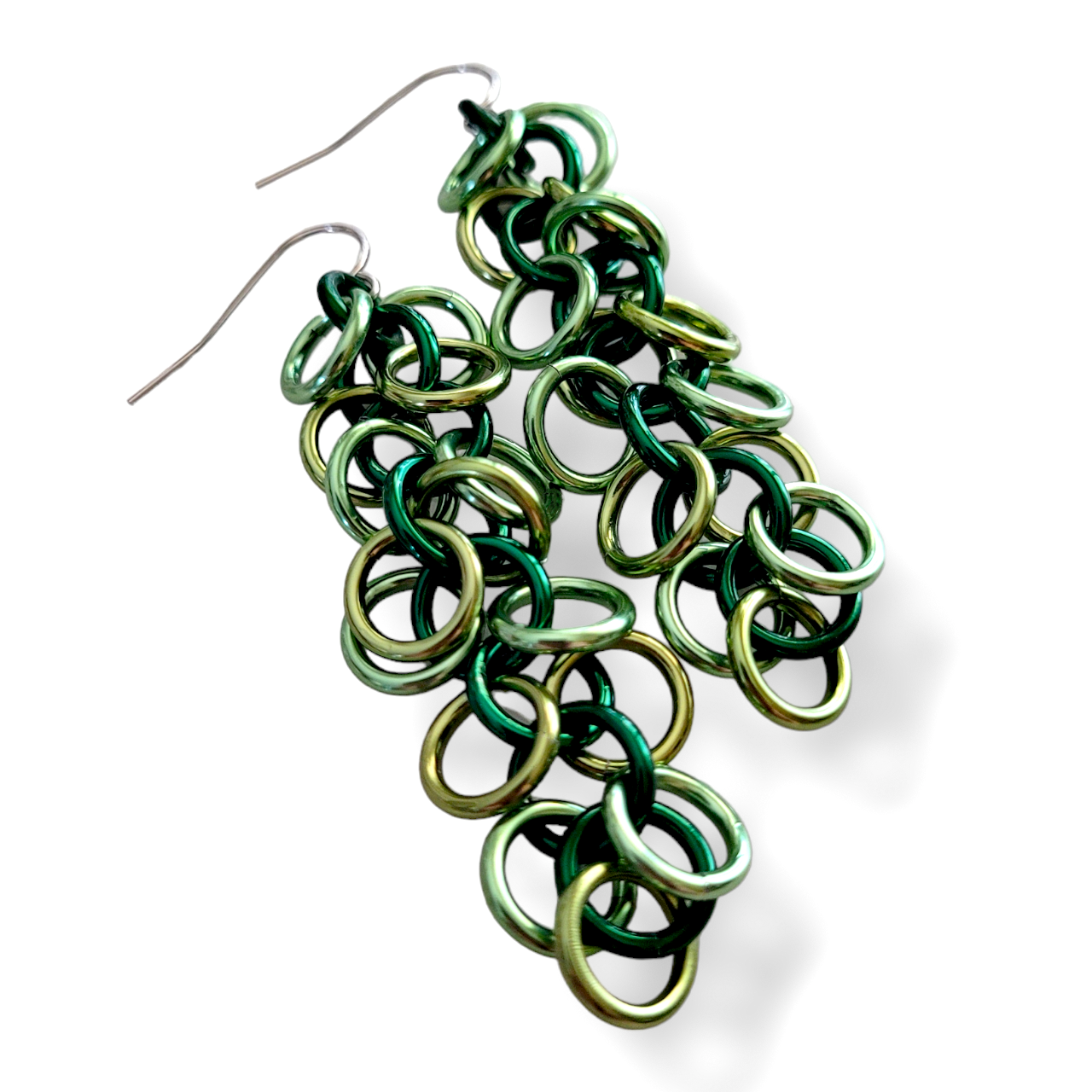 Shaggy Loop Earrings - Greens