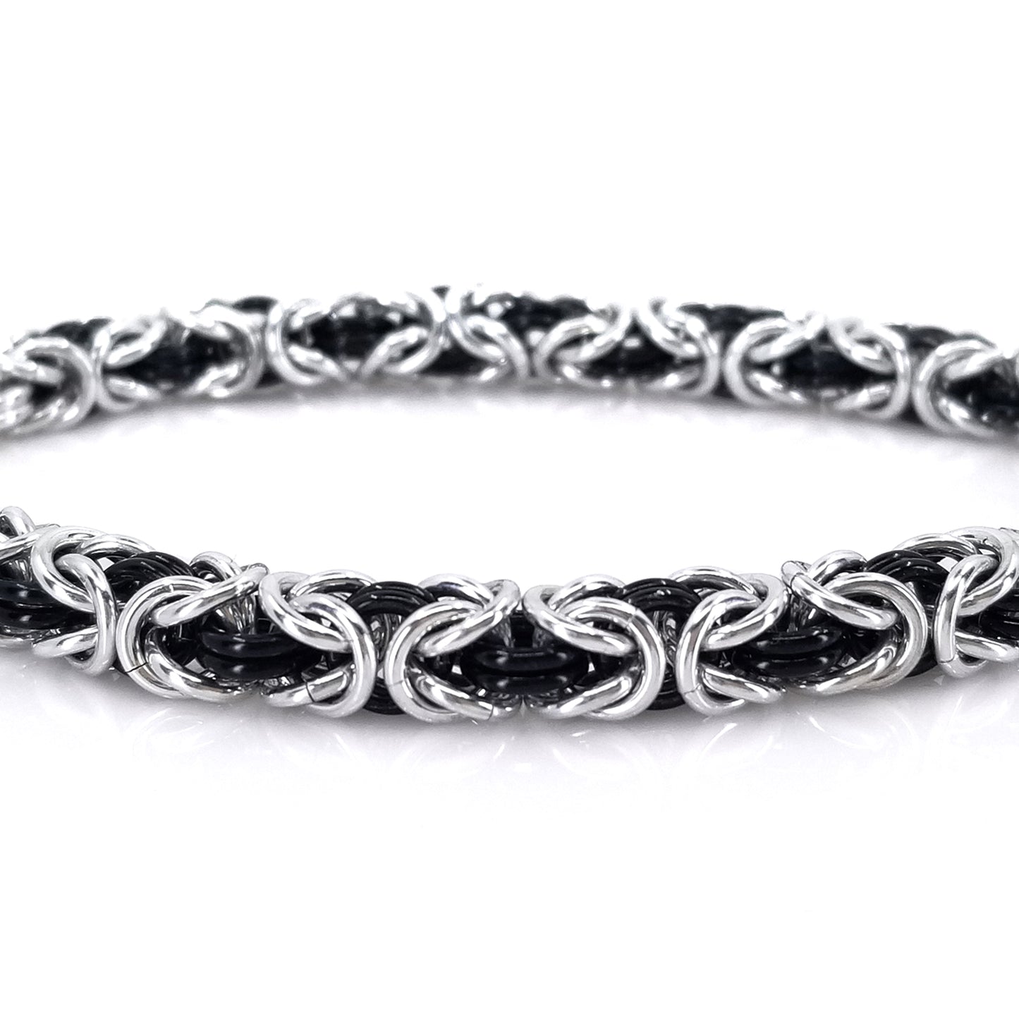 Black and Silver Byzantine Bracelet