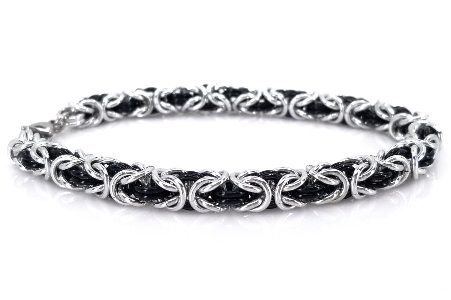 Black and Silver Byzantine Bracelet