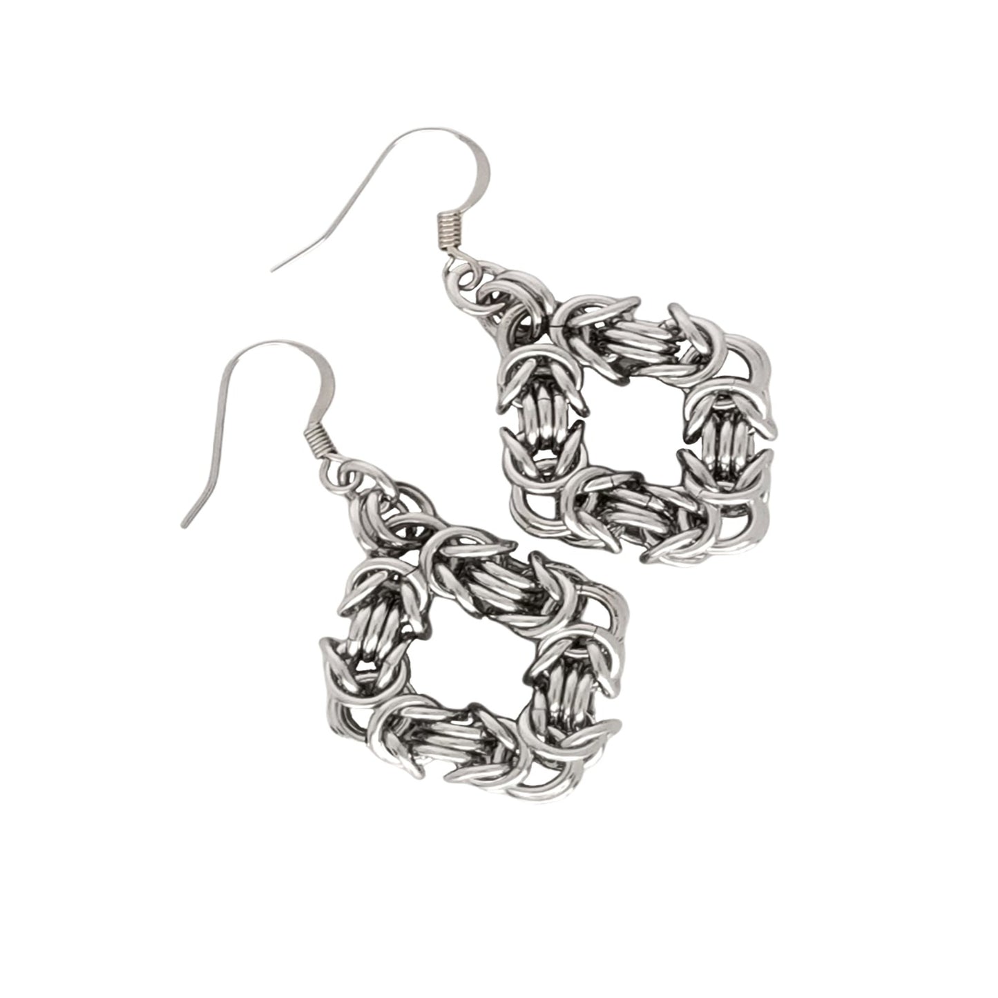 Stainless Steel Byzantine Chainmaille Drop Earrings