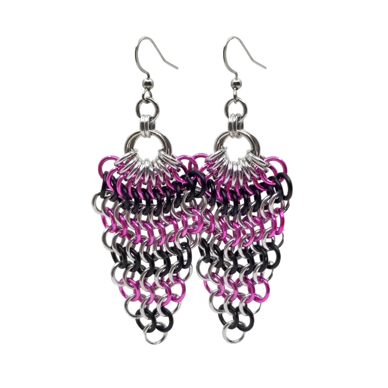 Pink & Black Euro Drop Earrings