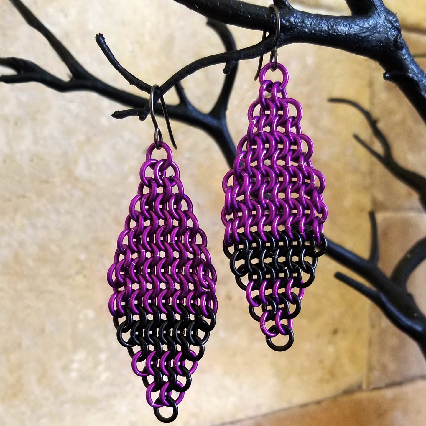 Purple & Black Earrings