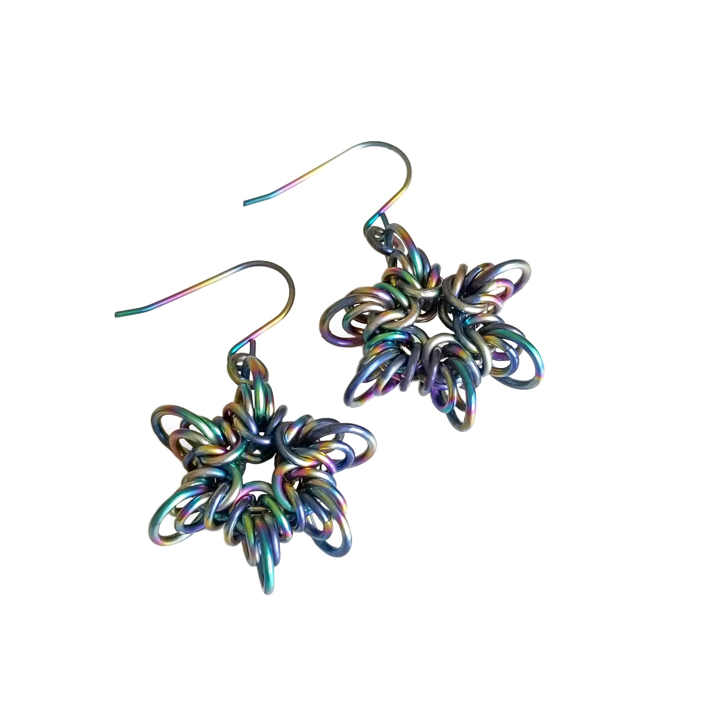 Rainbow Titanium Star Earrings