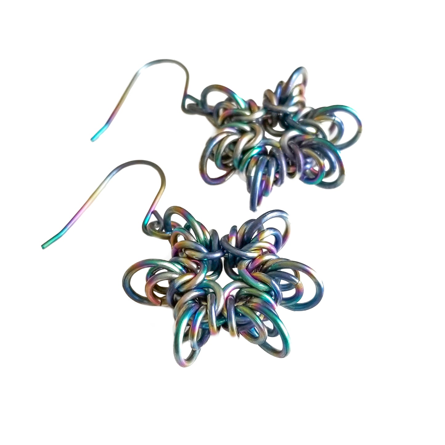 Rainbow Titanium Star Earrings