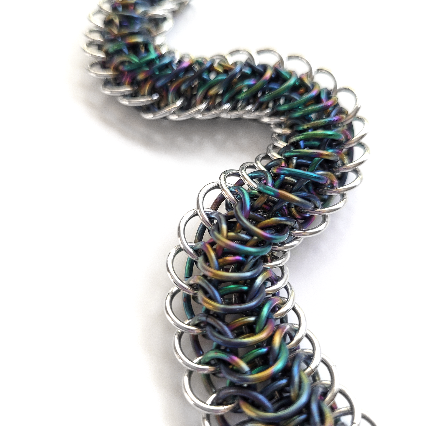 Rainbow Titanium & Aluminum Dragonback Bracelet