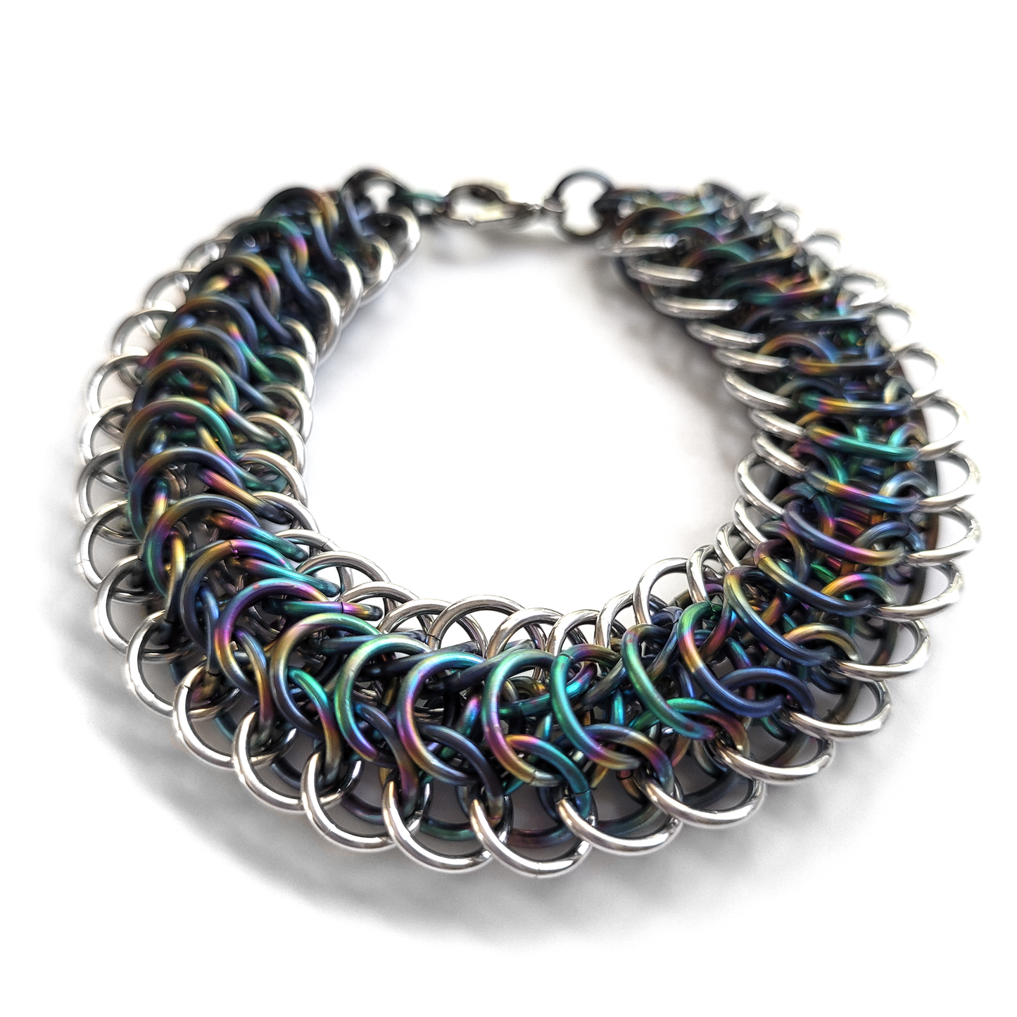 Rainbow Titanium & Aluminum Dragonback Bracelet