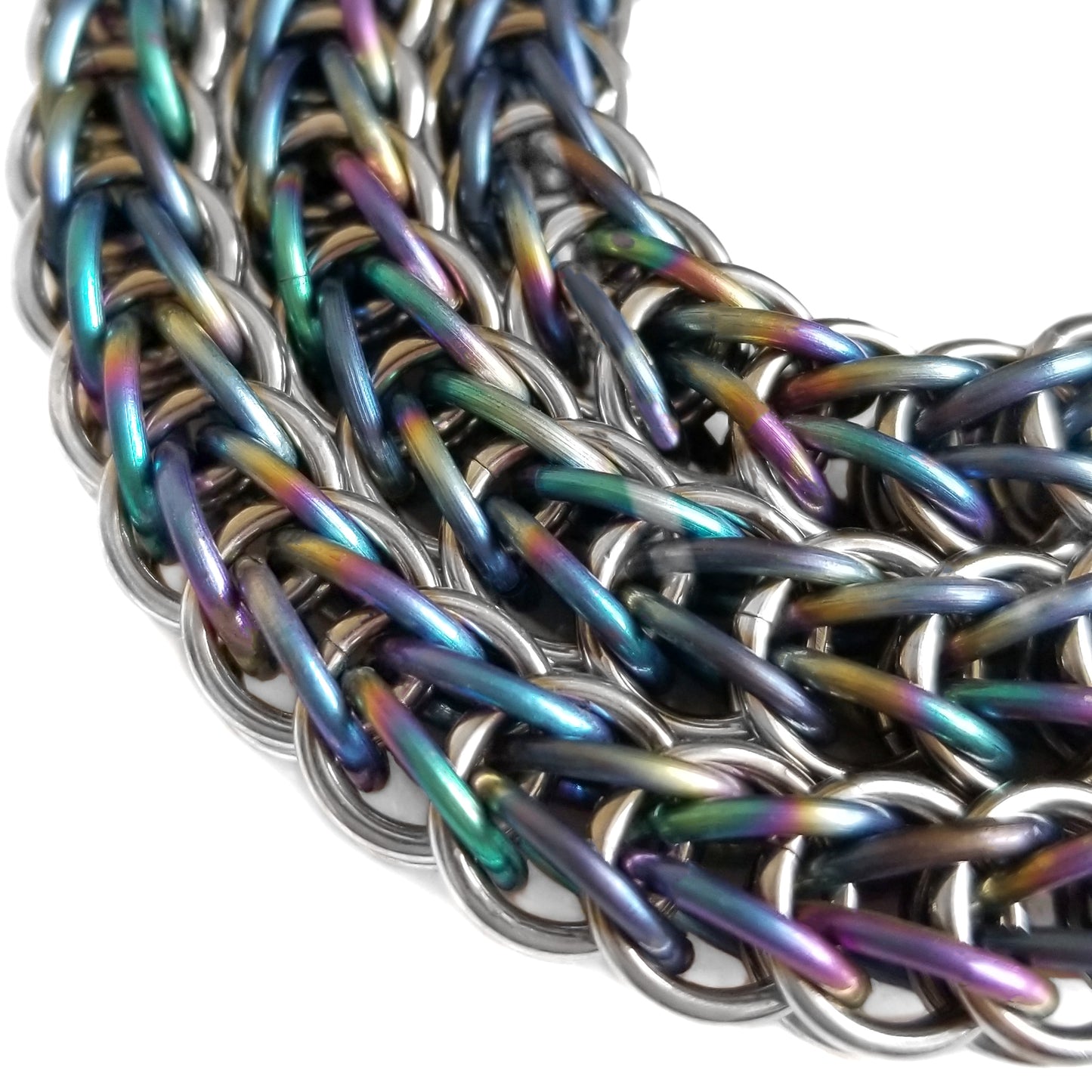 Rainbow Titanium & Stainless Steel Full Persian Chain with Toggle Clasp