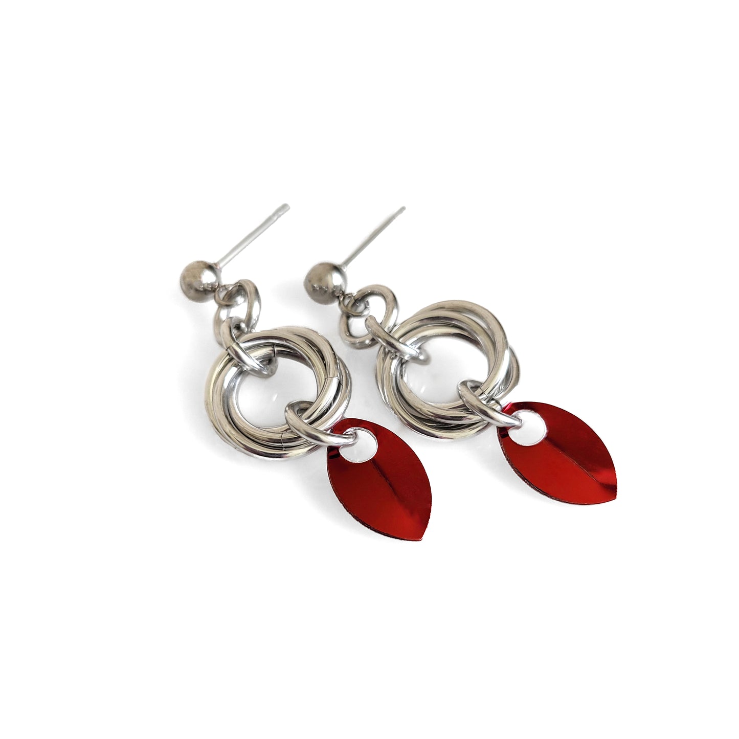 Red Scale Love Knot Earrings