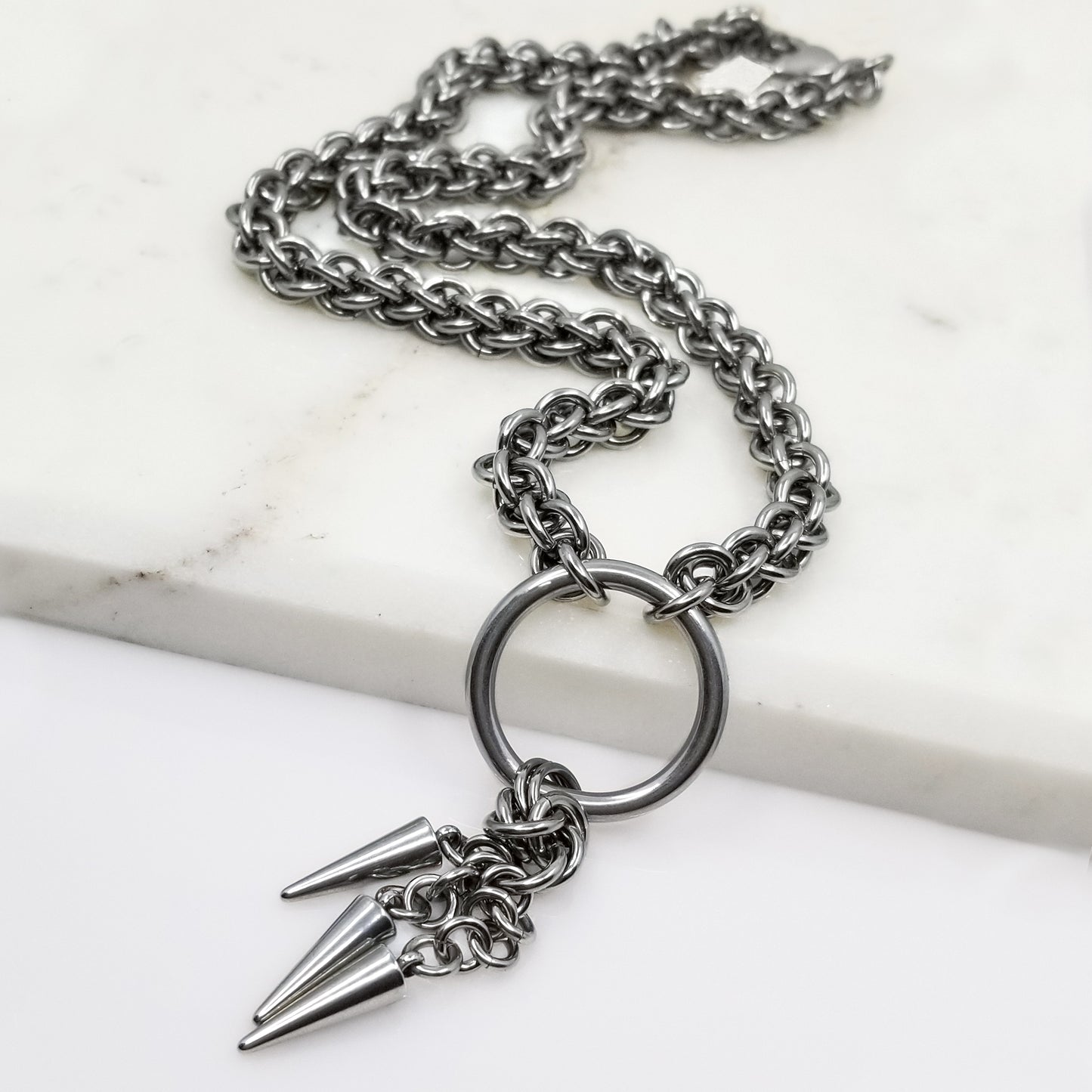 Stainless Steel Spike Drop Chain or Choker