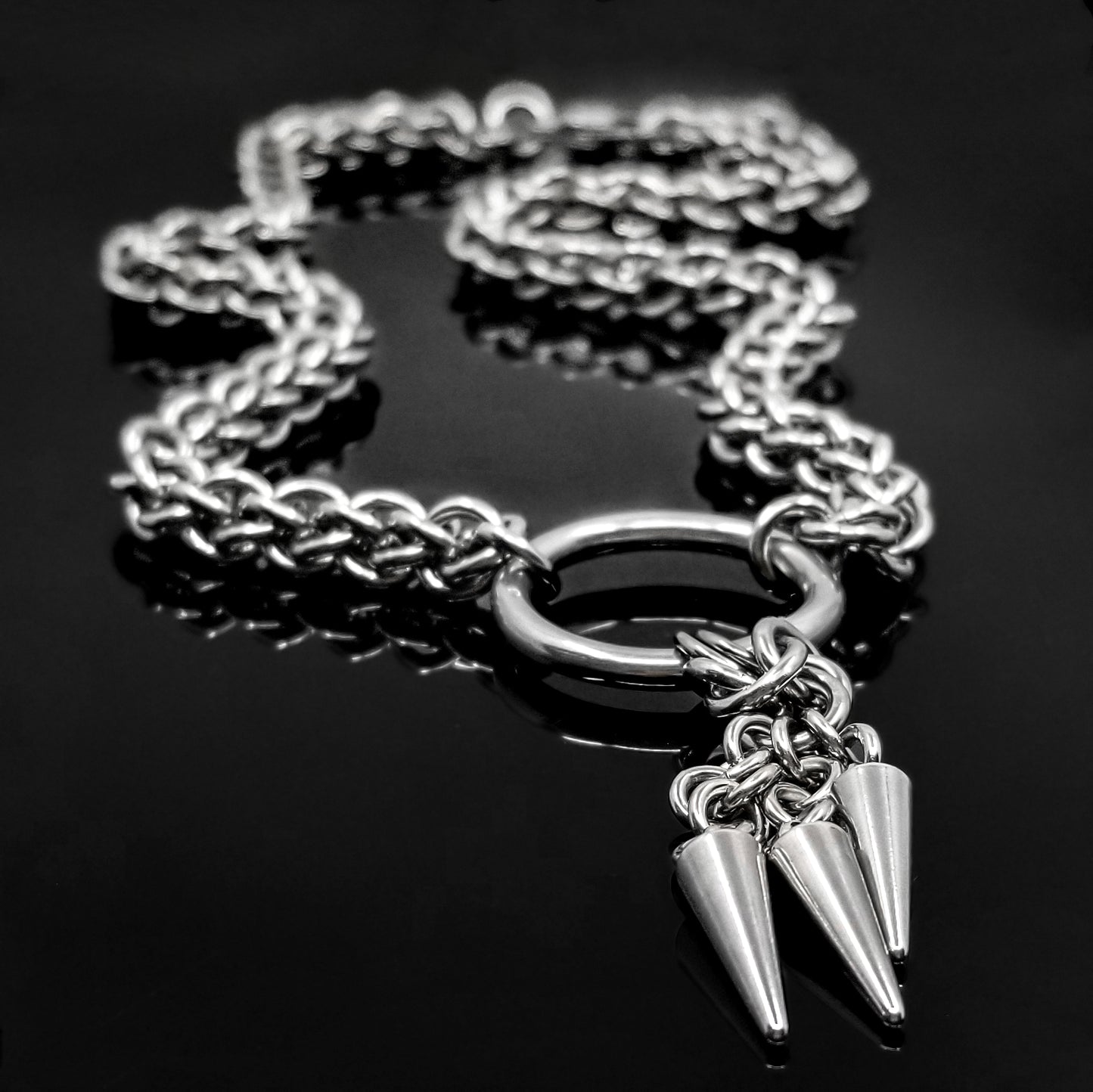 Stainless Steel Spike Drop Chain or Choker