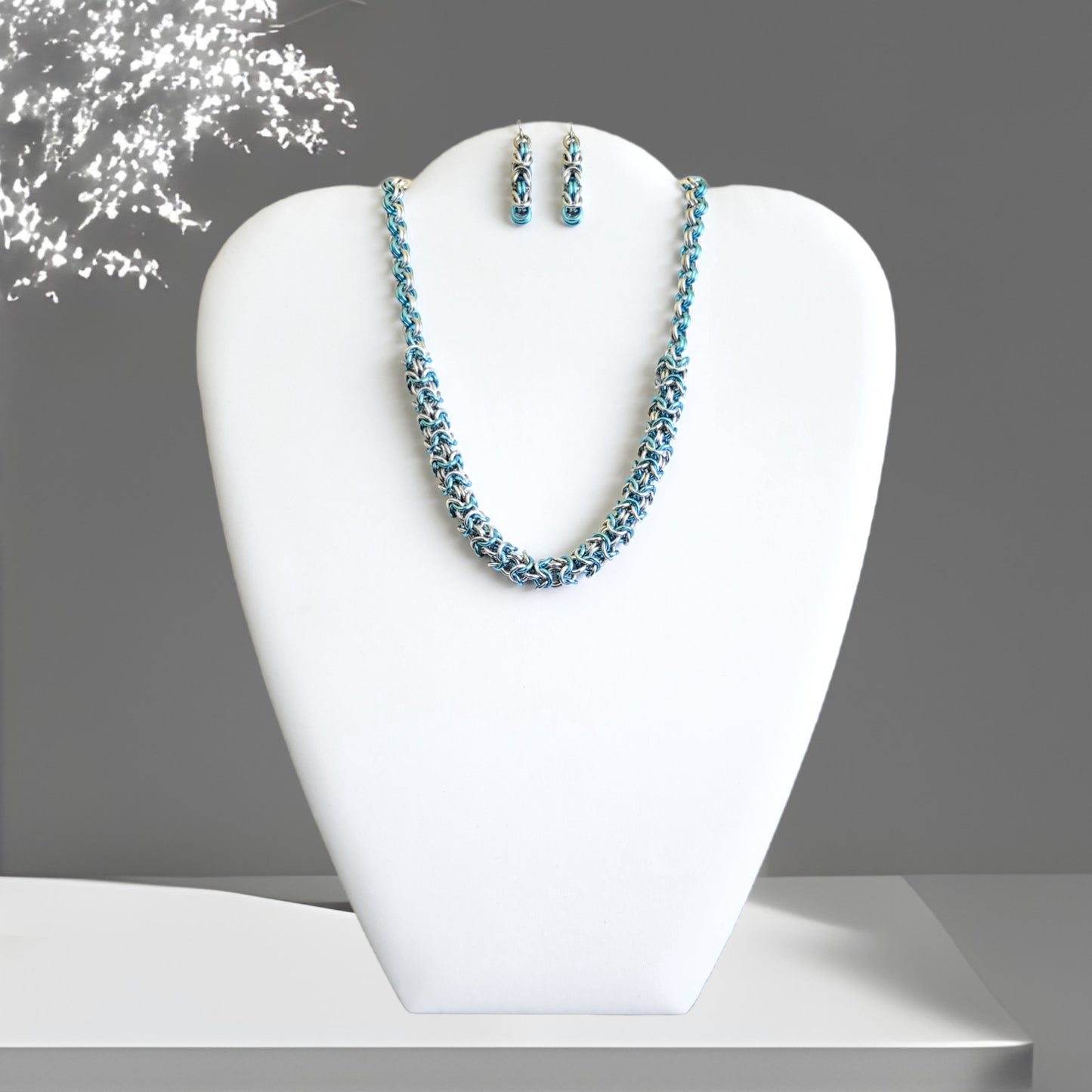 Sky Blue Turkish Roundmaille 2 by 2 Necklace