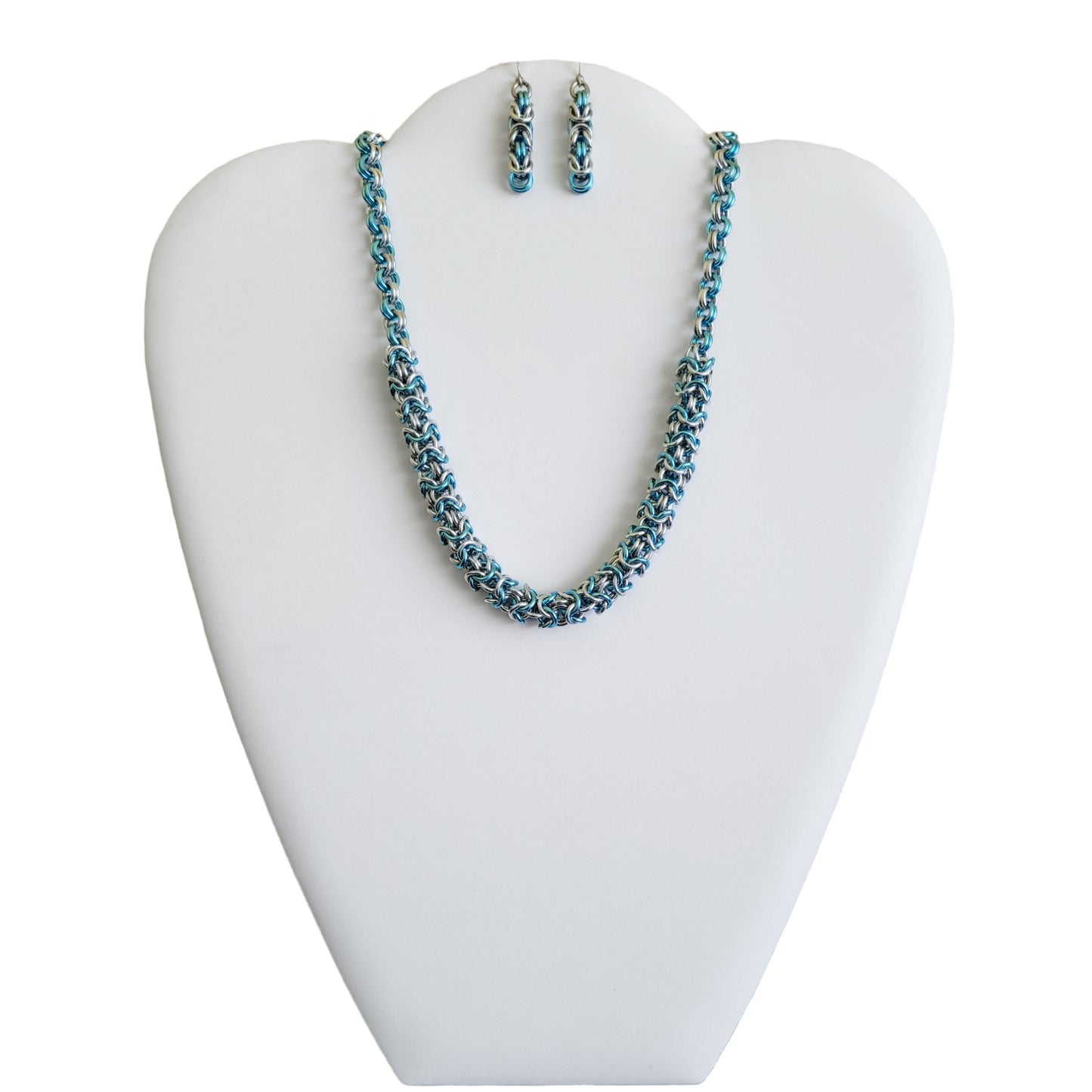 Sky Blue Turkish Roundmaille 2 by 2 Necklace