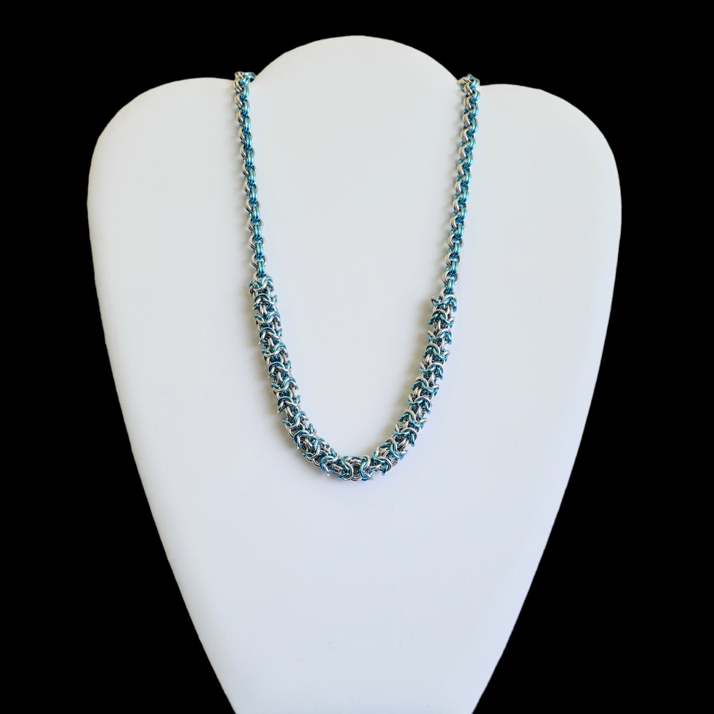 Sky Blue Turkish Roundmaille 2 by 2 Necklace