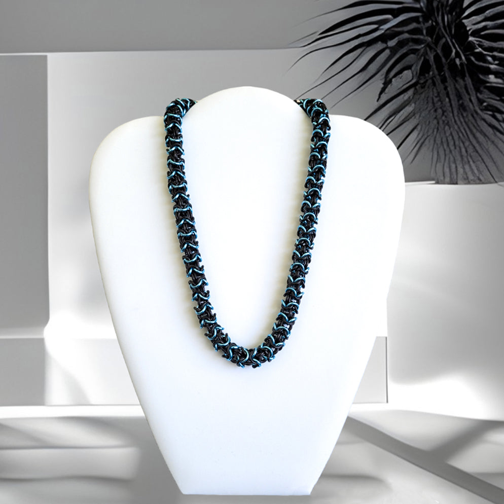 Black & Blue Turkish Roundmaille Necklace