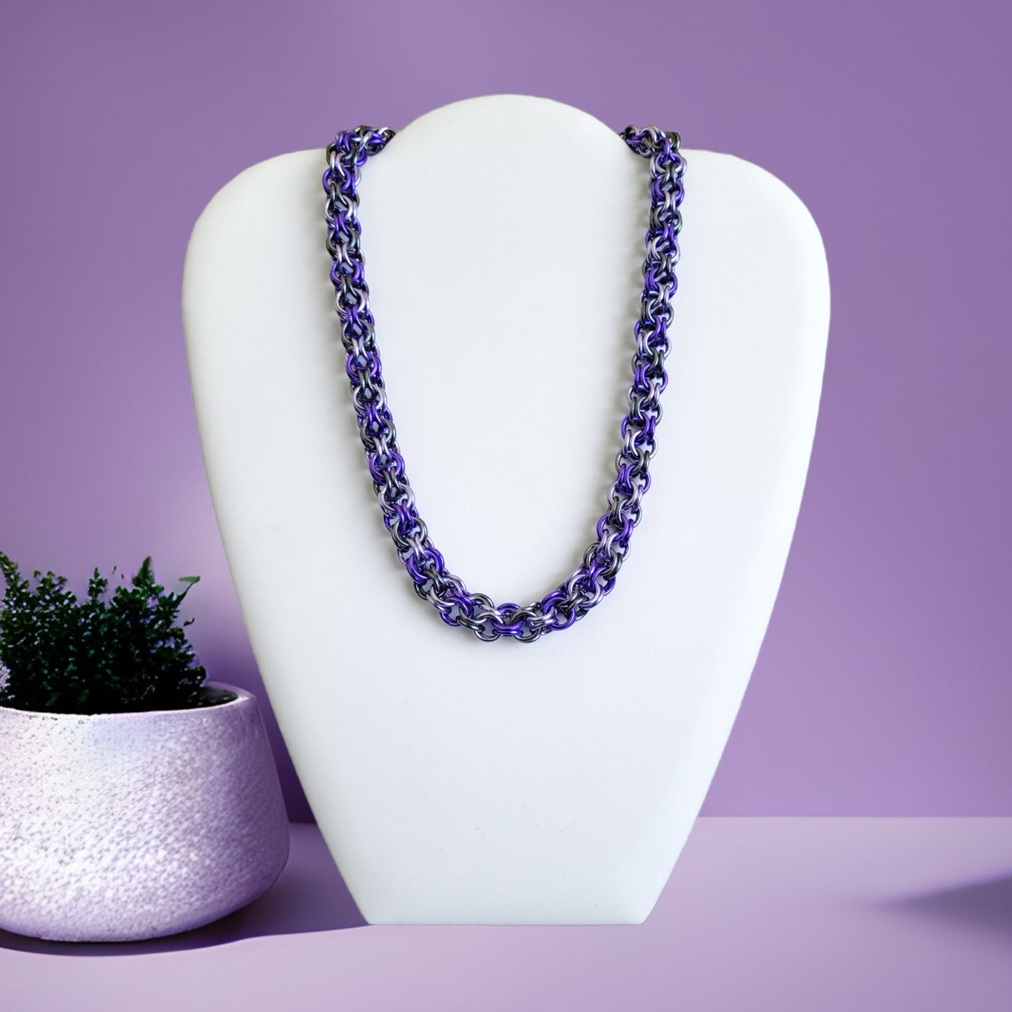 Purple Ice Turkish Roundmaille Necklace